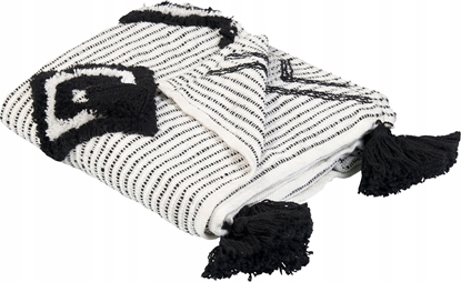 Attēls no Beliani Koc 130 x 150 cm biay z czarnym SAATLI