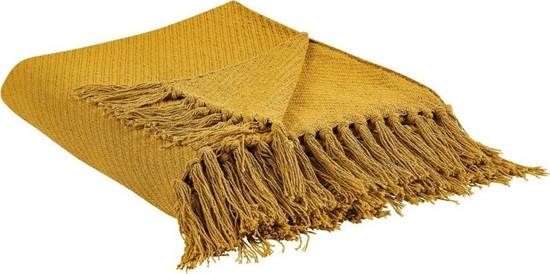 Picture of Beliani Koc baweniany 125 x 150 cm musztardowy YARSA