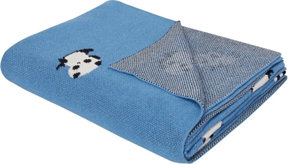 Attēls no Beliani Koc baweniany dla dzieci w pandy 130 x 170 cm niebieski TALOKAN