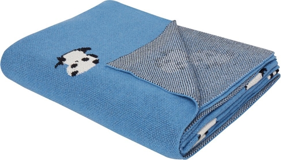 Picture of Beliani Koc baweniany dla dzieci w pandy 130 x 170 cm niebieski TALOKAN