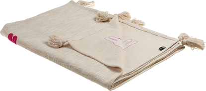 Attēls no Beliani Koc baweniany w lamy 130 x 180 cm beowo-róowy NANDYAL!