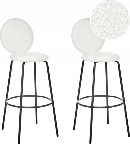 Picture of Beliani Krzeso barowe Zestaw 2 Boucle Biay EMERY