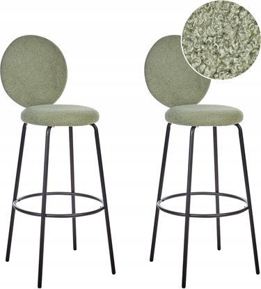 Picture of Beliani Krzeso barowe Zestaw 2 Boucle Jasnozielony EMERY