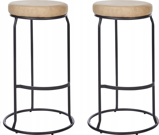 Изображение Beliani Krzeso barowe Zestaw 2 Skóra ekologiczna Beowy MILROY