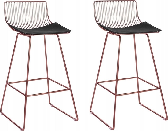 Picture of Beliani Metal Krzeso barowe Zestaw 2 Róowe zoto FREDONIA