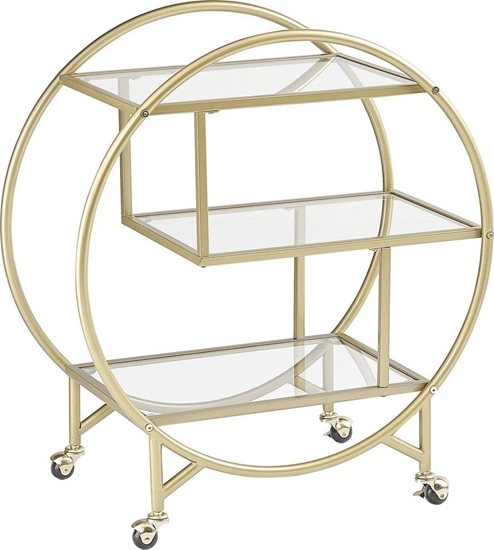 Изображение Beliani Metalowy wózek kuchenny 3-poziomowy zoty COLTON