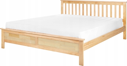 Attēls no Beliani óko drewniane 180 x 200 cm naturalne jasne drewno MAYENNE