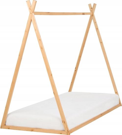 Picture of Beliani óko dziecice domek drewniane 90 x 200 cm jasne SAURAT