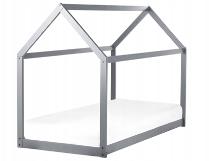 Attēls no Beliani óko dziecice domek drewniane 90 x 200 cm szare TOSSE