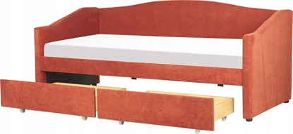 Attēls no Beliani óko dzienne tapicerowane 90 x 200 cm czerwone VITTEL