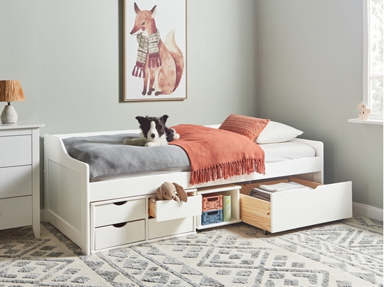 Picture of Beliani óko dzienne z szufladami Drewno ROYVILLE 90 x 200 cm Biay