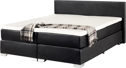 Attēls no Beliani óko kontynentalne ekoskóra 180 x 200 cm czarne PRESIDENT