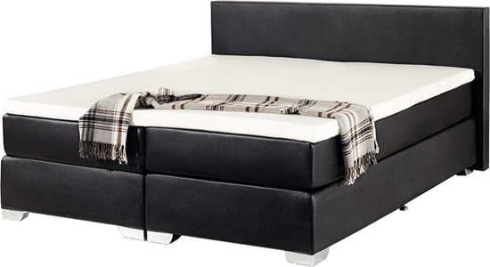 Picture of Beliani óko kontynentalne ekoskóra 180 x 200 cm czarne PRESIDENT