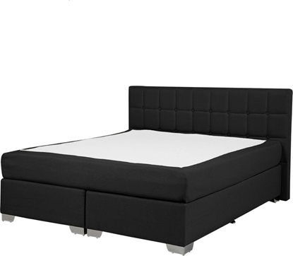 Attēls no Beliani óko kontynentalne tapicerowane 140 x 200 cm czarne ADMIRAL