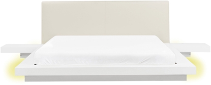 Attēls no Beliani óko LED Ekoskóra ZEN 160 x 200 cm Biay