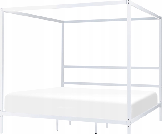 Picture of Beliani óko metalowe z baldachimem 180 x 200 cm biae LESTARDS