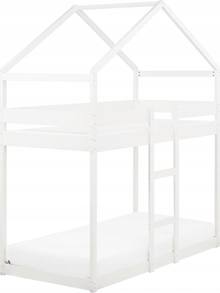 Attēls no Beliani óko pitrowe dziecice domek drewniane 90 x 200 cm biae LABATUT