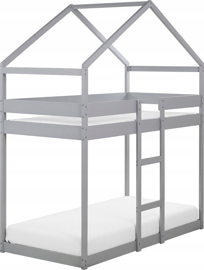 Изображение Beliani óko pitrowe dziecice domek drewniane 90 x 200 cm szare LABATUT