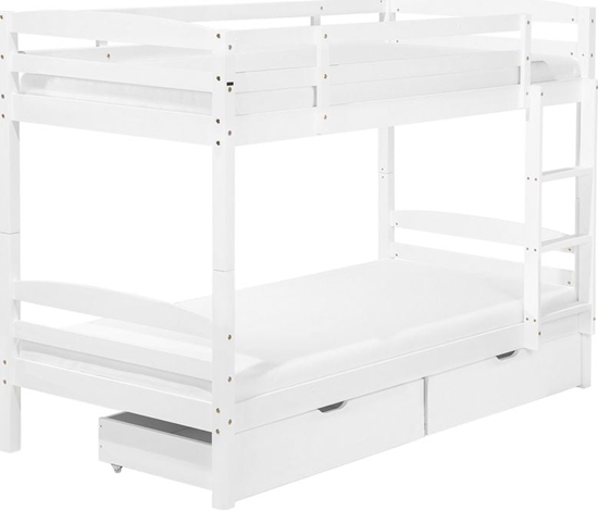 Picture of Beliani óko pitrowe z szufladami drewniane 90 x 200 cm biae REGAT