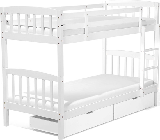 Picture of Beliani óko pitrowe z szufladami drewniane 90 x 200 cm biae REVIN