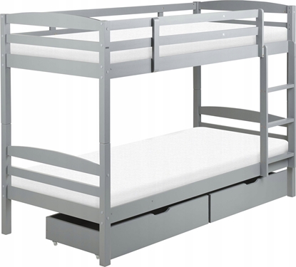 Picture of Beliani óko pitrowe z szufladami drewniane 90 x 200 cm szare REGAT