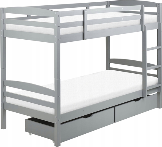 Picture of Beliani óko pitrowe z szufladami drewniane 90 x 200 cm szare REGAT