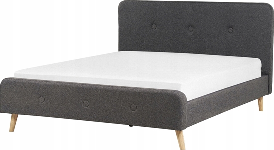 Изображение Beliani óko tapicerowane 160 x 200 cm ciemnoszare RENNES II