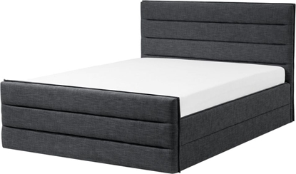 Attēls no Beliani óko tapicerowane 160 x 200 cm ciemnoszare VALBONNE