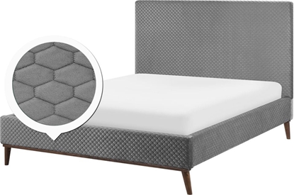 Attēls no Beliani óko welurowe 140 x 200 cm szare BAYONNE