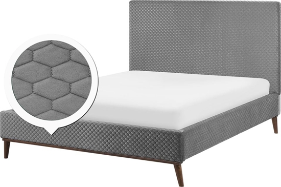 Picture of Beliani óko welurowe 140 x 200 cm szare BAYONNE