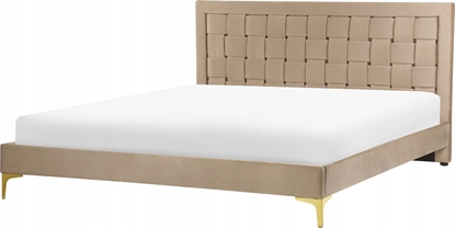 Picture of Beliani óko welurowe 160 x 200 cm beowoszare LIMOUX