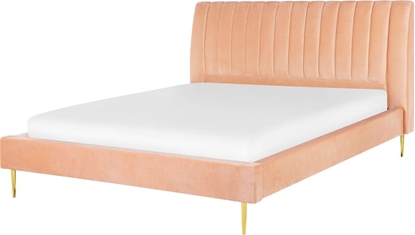 Picture of Beliani óko welurowe 160 x 200 cm brzoskwiniowe MARVILLE