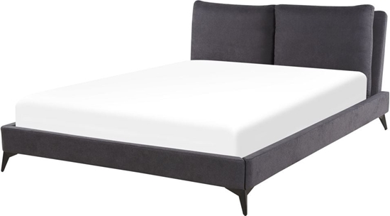 Изображение Beliani óko welurowe 160 x 200 cm ciemnoszare MELLE