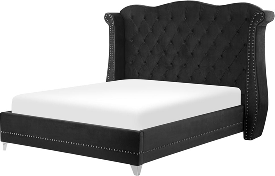 Picture of Beliani óko welurowe 160 x 200 cm czarne AYETTE