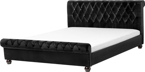 Picture of Beliani óko welurowe 160 x 200 cm czarne AVALLON