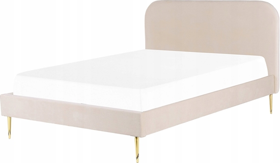 Picture of Beliani óko welurowe 160 x 200 cm jasnobeowe FLAYAT