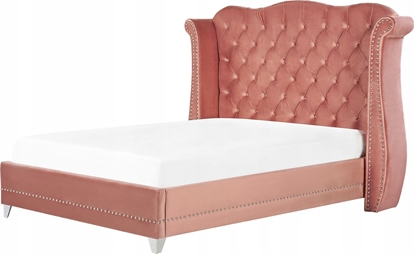 Attēls no Beliani óko welurowe 160 x 200 cm róowe AYETTE