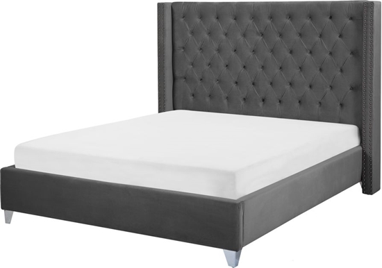 Изображение Beliani óko welurowe 160 x 200 cm szare LUBBON