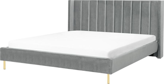 Изображение Beliani óko welurowe 160 x 200 cm szare VILLETTE