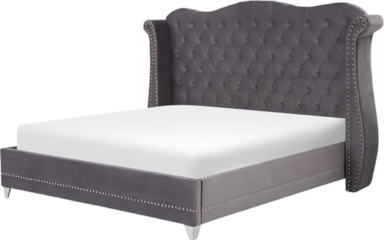 Picture of Beliani óko welurowe 180 x 200 cm szare AYETTE