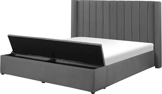 Picture of Beliani óko welurowe z awk 180 x 200 cm szare NOYERS