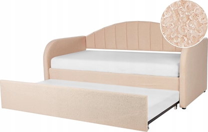 Attēls no Beliani óko wysuwane boucle 90 x 200 cm brzoskwiniowe EYBURIE