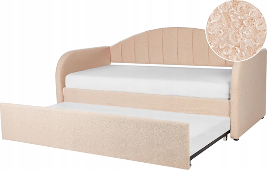 Picture of Beliani óko wysuwane boucle 90 x 200 cm brzoskwiniowe EYBURIE