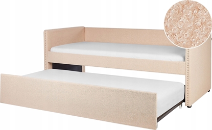 Attēls no Beliani óko wysuwane boucle 90 x 200 cm brzoskwiniowe TROYES