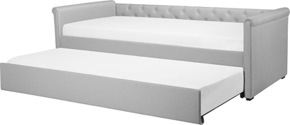 Attēls no Beliani óko wysuwane tapicerowane 80 x 200 cm jasnoszare LIBOURNE