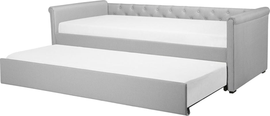 Picture of Beliani óko wysuwane tapicerowane 90 x 200 cm jasnoszare LIBOURNE