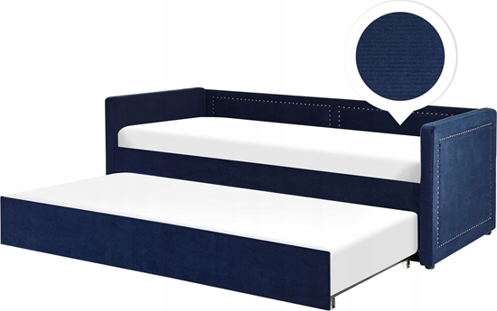 Picture of Beliani óko wysuwane tapicerowane 90 x 200 cm niebieskie MIMIZAN