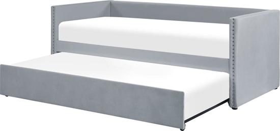 Picture of Beliani óko wysuwane welurowe 90 x 200 cm jasnoszare TROYES