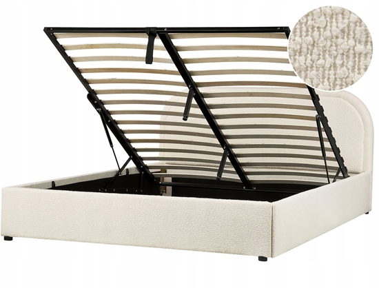 Picture of Beliani óko z pojemnikiem Boucle QUILLIEN 160 x 200 cm Jasnobeowy