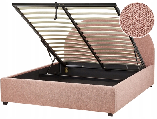 Picture of Beliani óko z pojemnikiem Boucle VAUCLUSE 140 x 200 cm Pastelowy ró